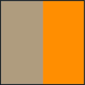 beige solide brillant | orange fluo satin