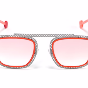 be boyish hole sun 655 gris satin perforé | orange fluo satin